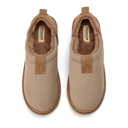 Women's Fireside by Dearfoams Sport Knit And Suede Slip On Shoetie - Water Repellent | Dearfoams