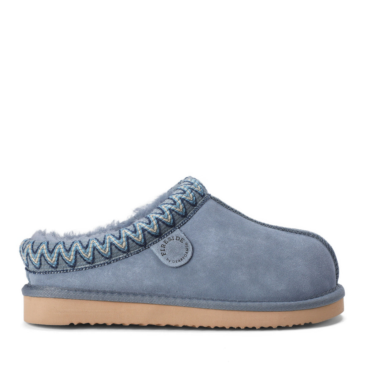 Women's Fireside by Dearfoams Greta Genuine Shearling Clog With Taping - Water Resistant | Dearfoams
