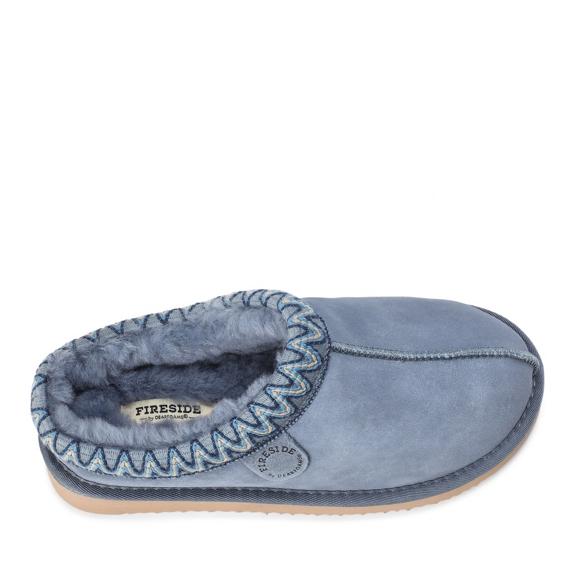 Women's Fireside by Dearfoams Greta Genuine Shearling Clog With Taping - Water Resistant | Dearfoams