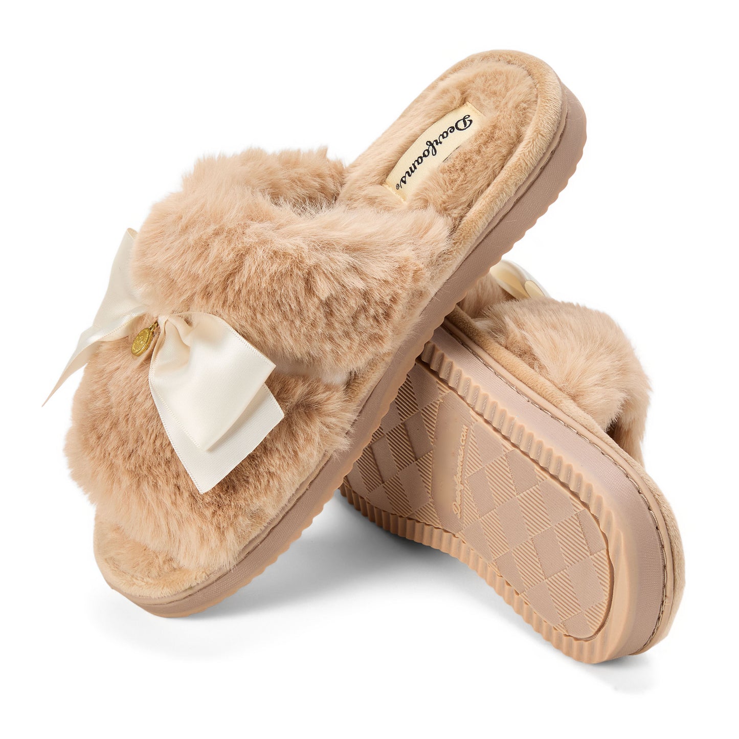 Women's Bianca Pile Slide With Bow | Dearfoams