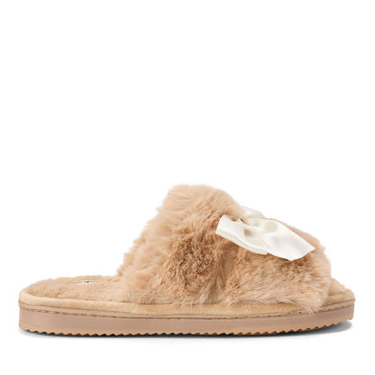 Women's Bianca Pile Slide With Bow | Dearfoams