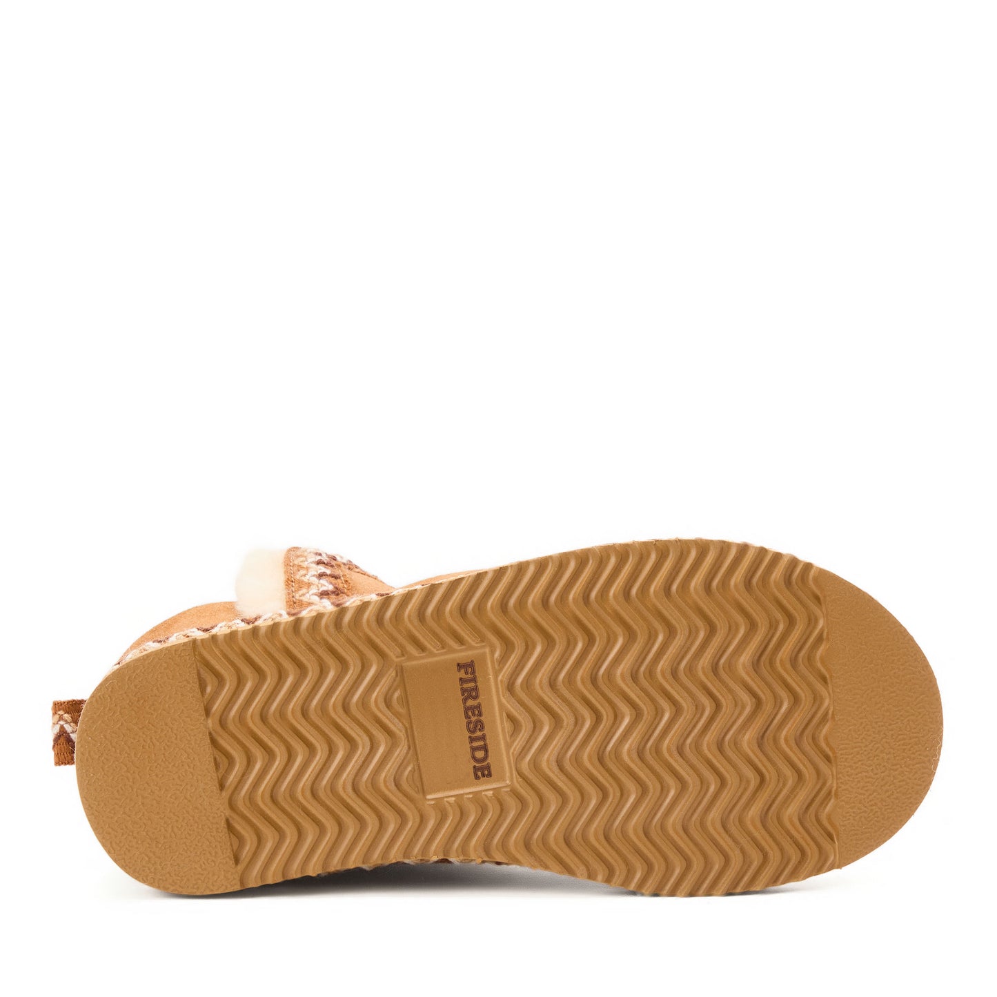 Women's Fireside by Dearfoams Perth Genuine Shearling Fold Down Bootie With Taping | Dearfoams