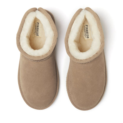 Women's Fireside by Dearfoams Riverland Genuine Shearling Micro Bootie | Dearfoams