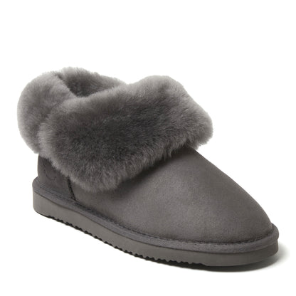 Women's Fireside by Dearfoams Perth Genuine Shearling Foldover Boot Slipper | Dearfoams