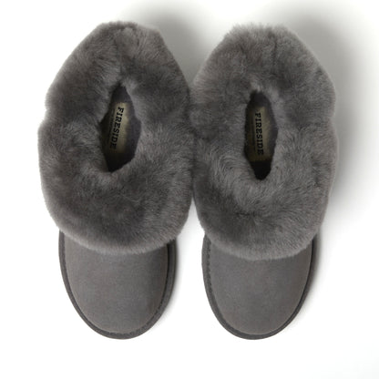 Women's Fireside by Dearfoams Perth Genuine Shearling Foldover Boot Slipper | Dearfoams