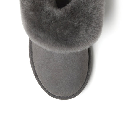 Women's Fireside by Dearfoams Perth Genuine Shearling Foldover Boot Slipper | Dearfoams