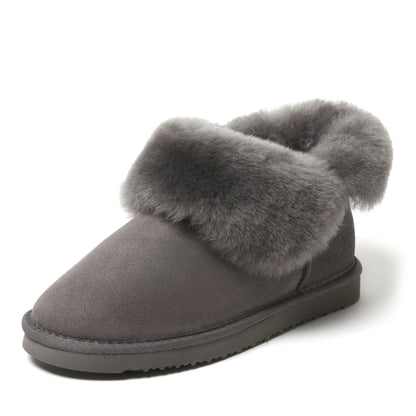 Women's Fireside by Dearfoams Perth Genuine Shearling Foldover Boot Slipper | Dearfoams