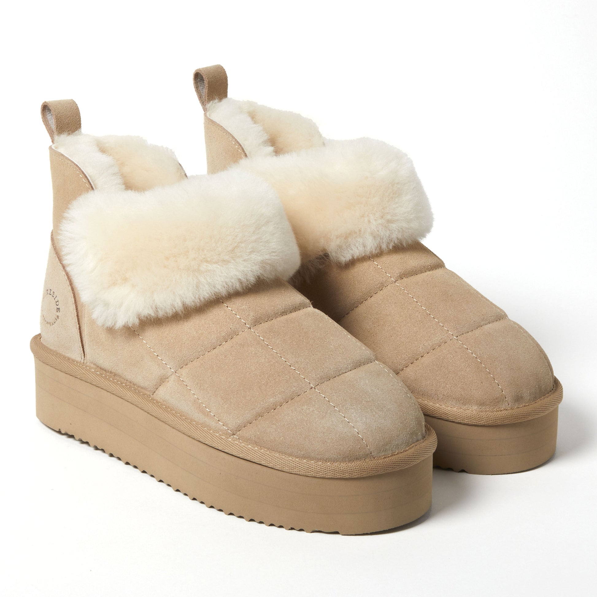 Women's Bayswater Genuine Shearling Quilted Platform Bootie | Dearfoams