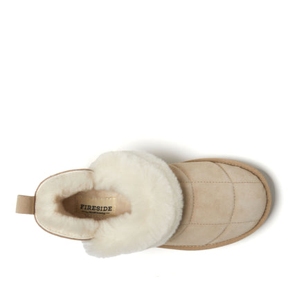 Women's Bayswater Genuine Shearling Quilted Platform Bootie | Dearfoams