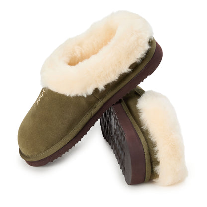 Women's Fireside by Dearfoams Adelaide Genuine Shearling Clog Slipper - Water Resistant | Dearfoams