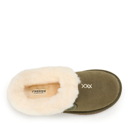 Women's Fireside by Dearfoams Adelaide Genuine Shearling Clog Slipper - Water Resistant | Dearfoams