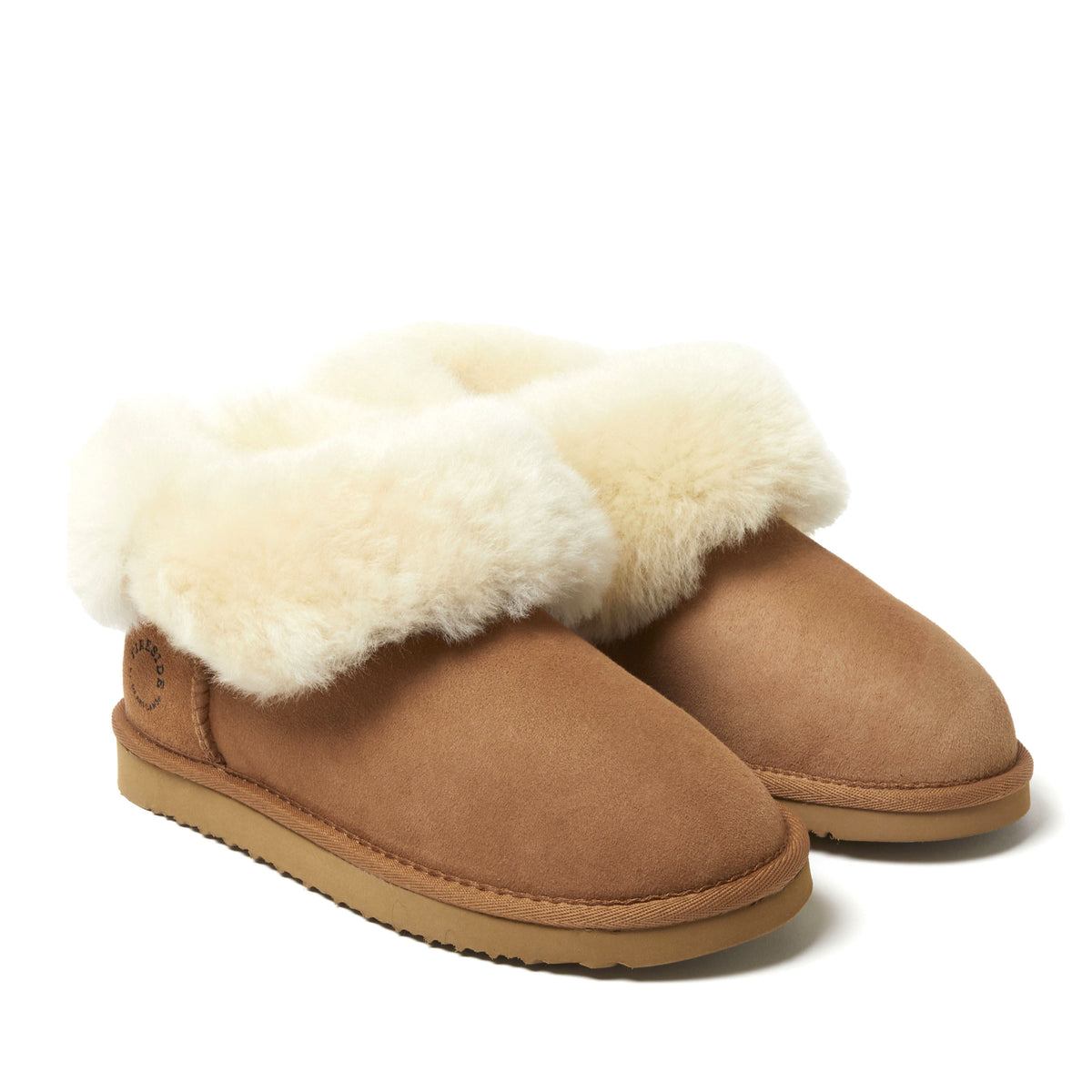 Women's Fireside by Dearfoams Perth Genuine Shearling Foldover Boot Slipper | Dearfoams