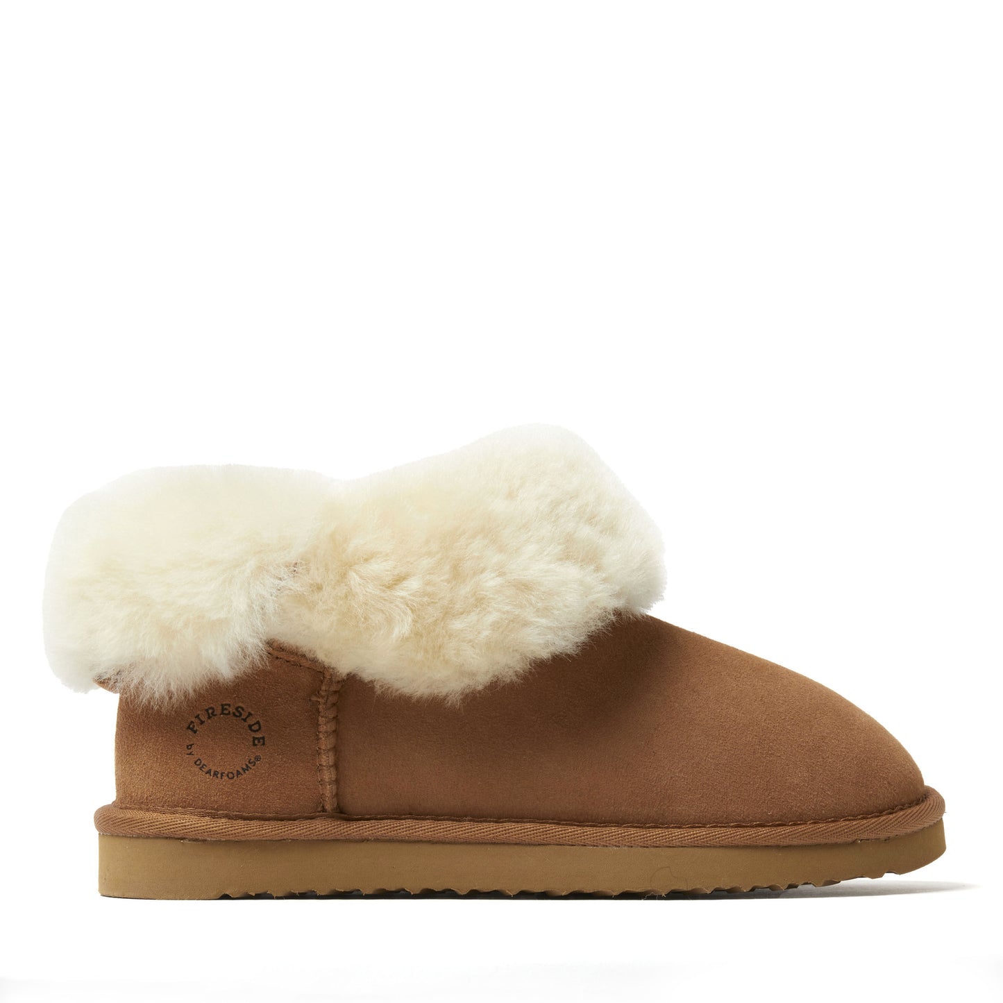 Women's Fireside by Dearfoams Perth Genuine Shearling Foldover Boot Slipper | Dearfoams