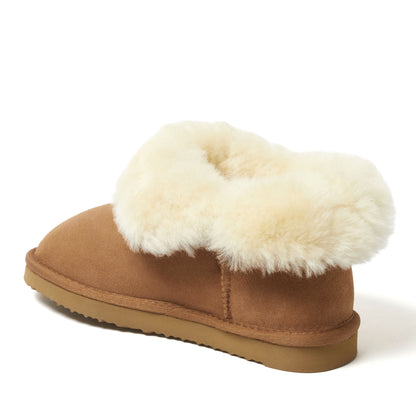 Women's Fireside by Dearfoams Perth Genuine Shearling Foldover Boot Slipper | Dearfoams
