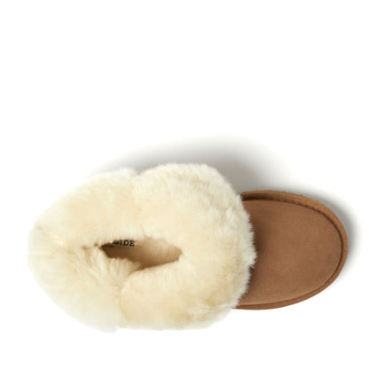 Women's Fireside by Dearfoams Perth Genuine Shearling Foldover Boot Slipper | Dearfoams