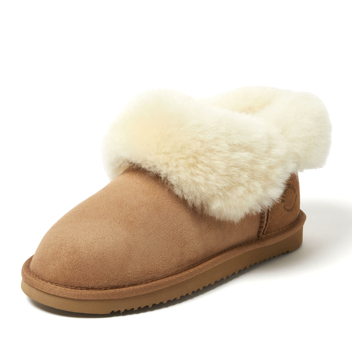 Women's Fireside by Dearfoams Perth Genuine Shearling Foldover Boot Slipper | Dearfoams