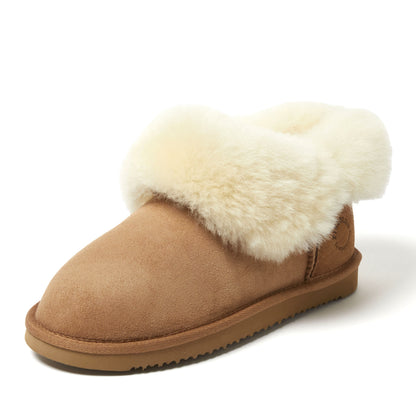 Women's Fireside by Dearfoams Perth Genuine Shearling Foldover Boot Slipper | Dearfoams