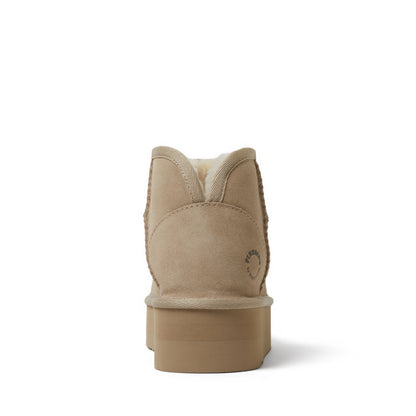 Women's Fireside by Dearfoams Kingston Genuine Shearling Platform Bootie | Dearfoams