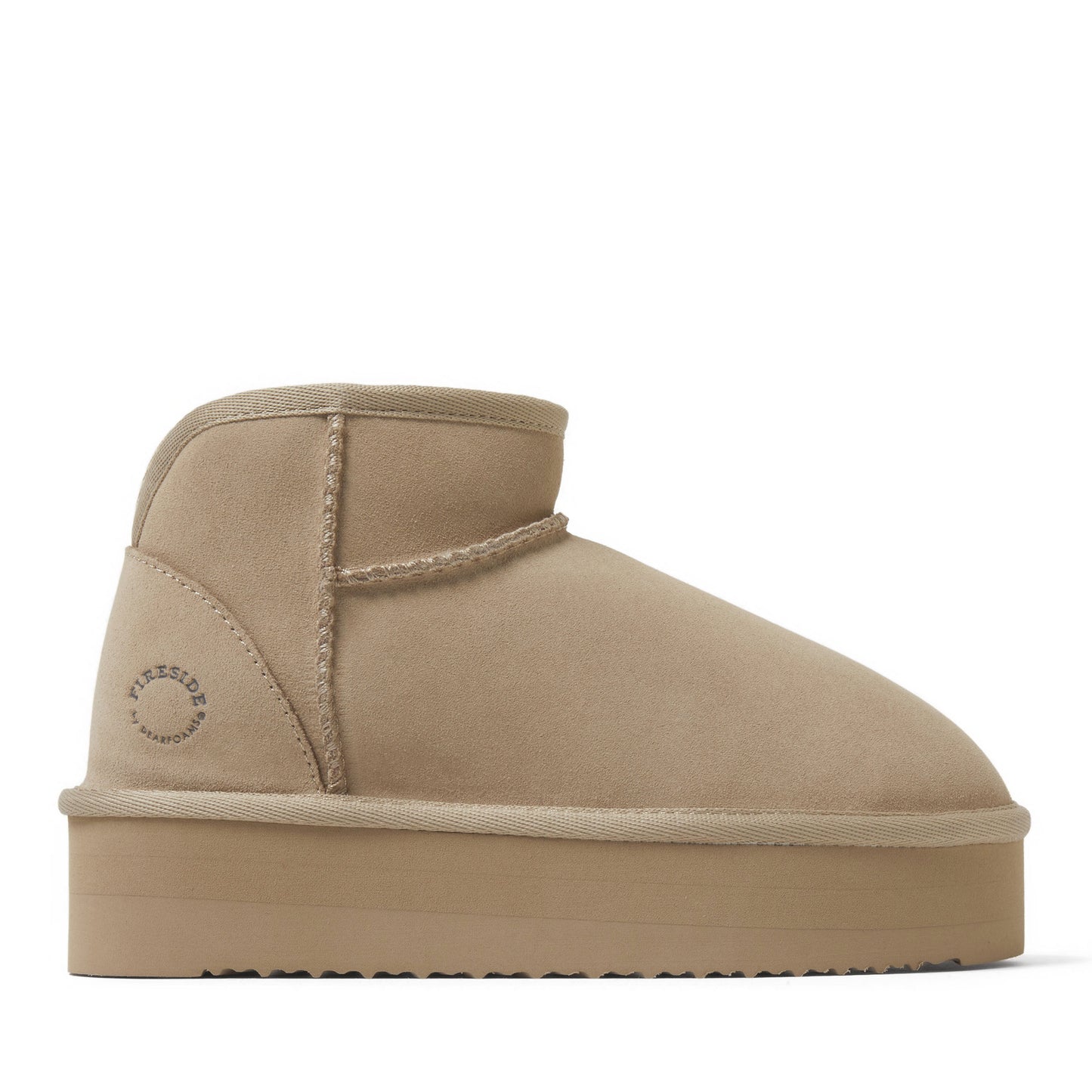 Women's Fireside by Dearfoams Kingston Genuine Shearling Platform Bootie | Dearfoams