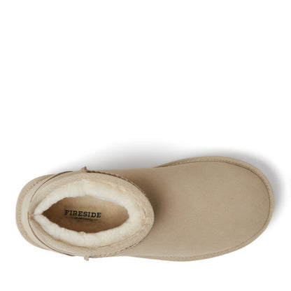 Women's Fireside by Dearfoams Kingston Genuine Shearling Platform Bootie | Dearfoams