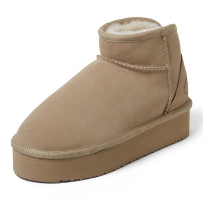 Women's Fireside by Dearfoams Kingston Genuine Shearling Platform Bootie | Dearfoams