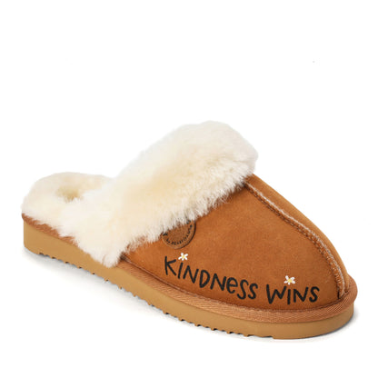Women's Fireside by Dearfoams Limited Edition "Kindness Wins" Sydney Shearling Scuff | Dearfoams