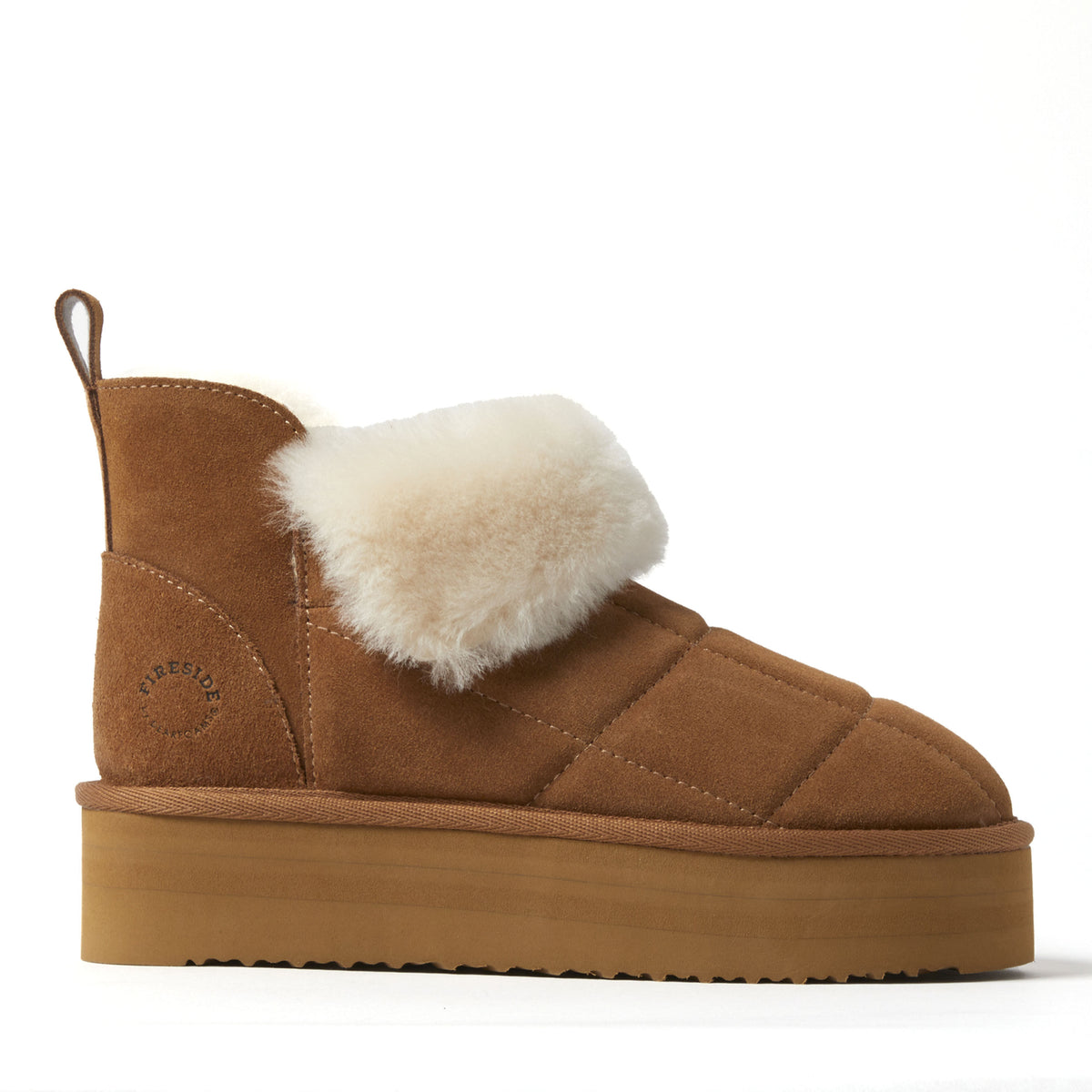 Women's Bayswater Genuine Shearling Quilted Platform Bootie | Dearfoams