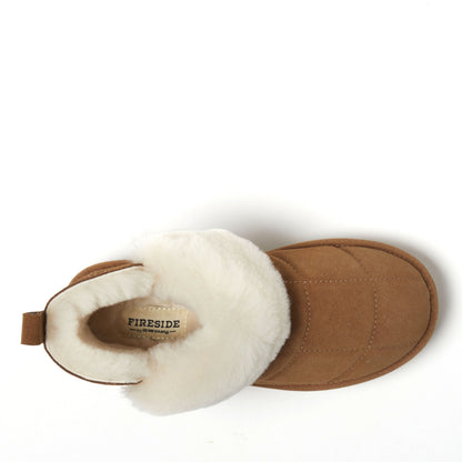 Women's Bayswater Genuine Shearling Quilted Platform Bootie | Dearfoams
