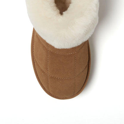 Women's Bayswater Genuine Shearling Quilted Platform Bootie | Dearfoams