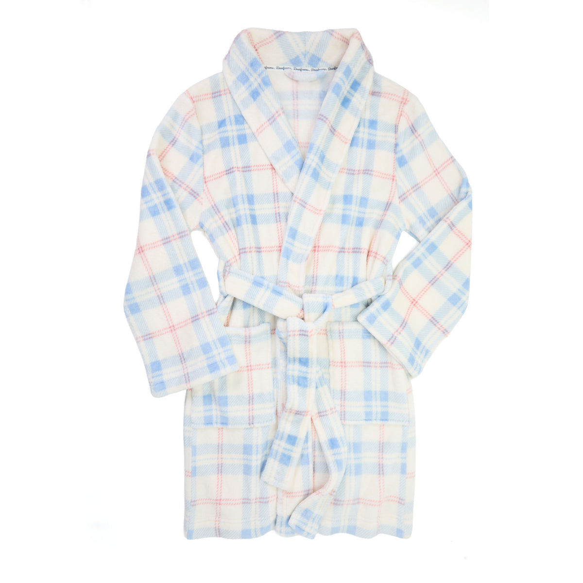 Women's Blue/Ivory Plush Robe | Dearfoams