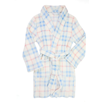 Women's Blue/Ivory Plush Robe | Dearfoams
