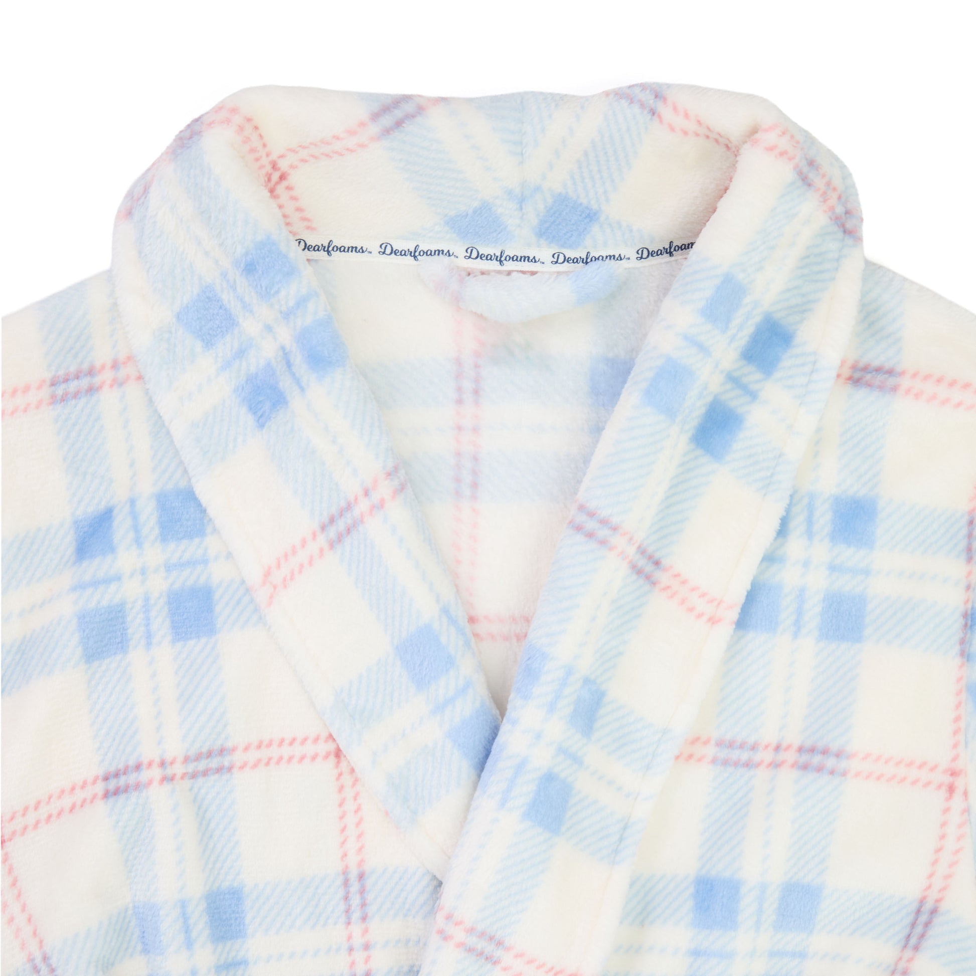 Women's Blue/Ivory Plush Robe | Dearfoams