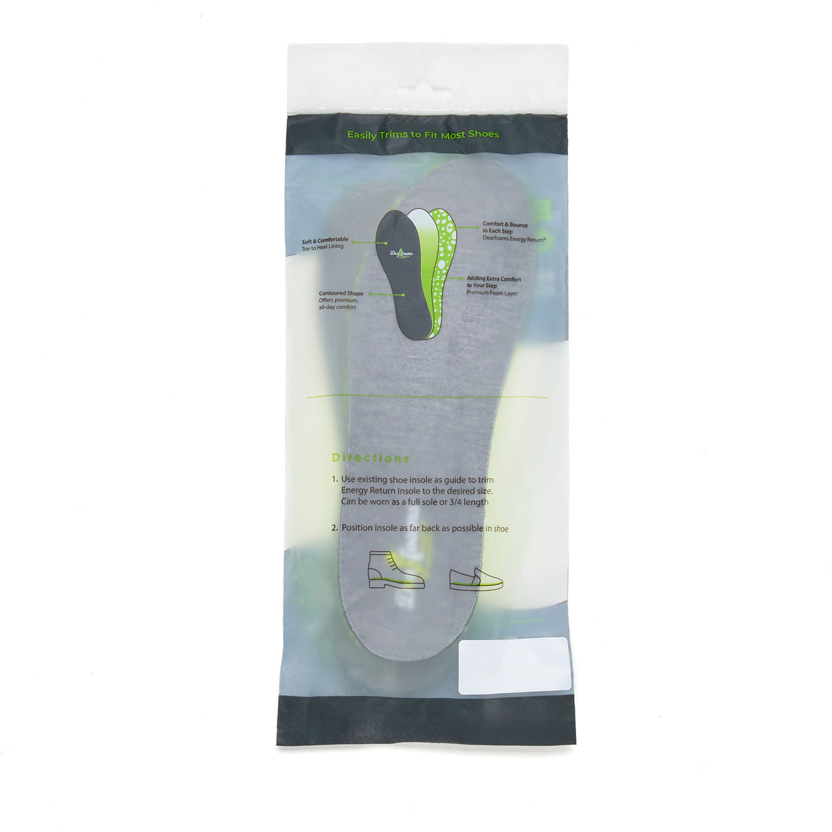 Womens Energy Return Footbed Removable Insole | Dearfoams