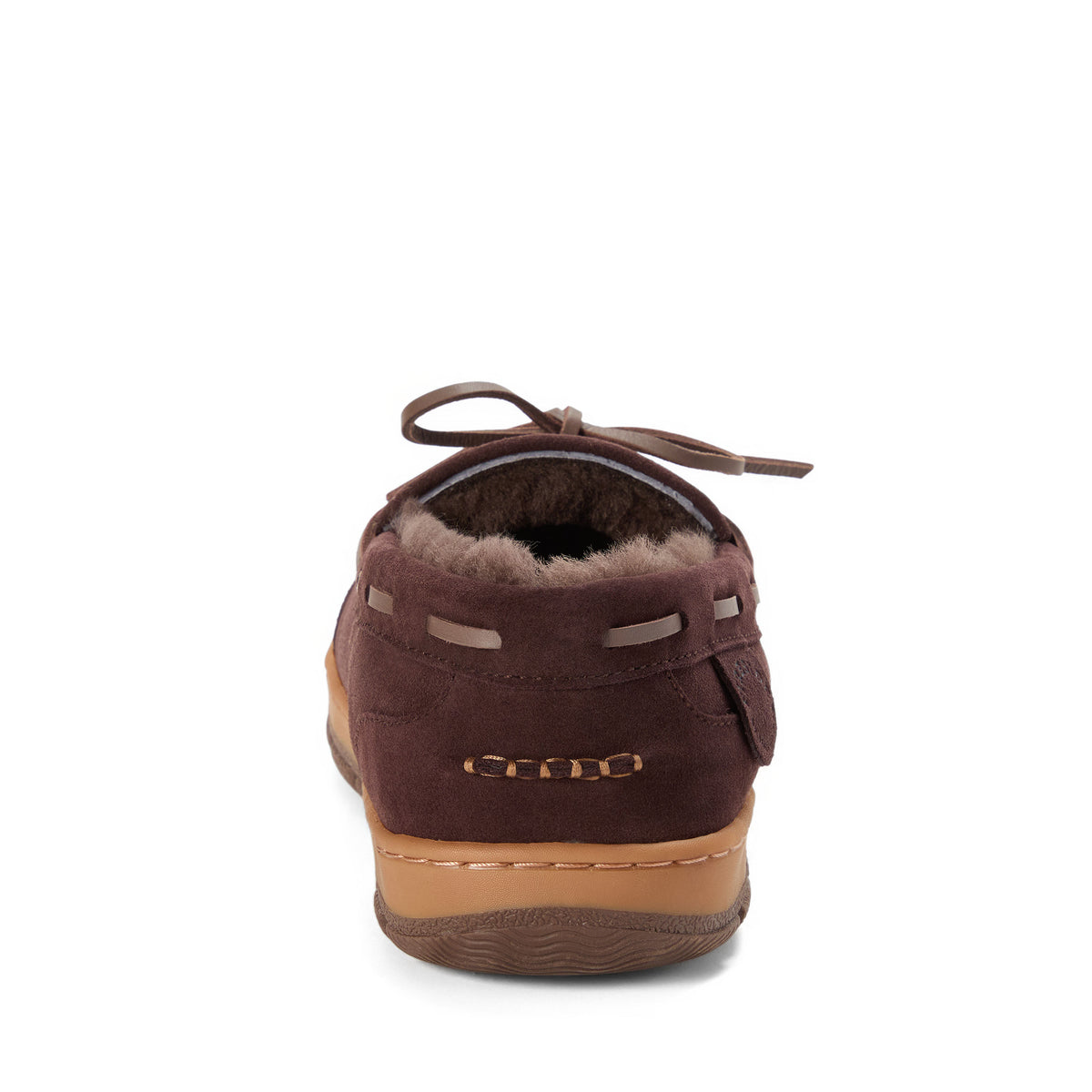 Men's Fireside by Dearfoams Forster Genuine Shearling Moc With Stitching | Dearfoams