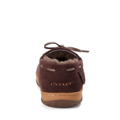 Men's Fireside by Dearfoams Forster Genuine Shearling Moc With Stitching | Dearfoams