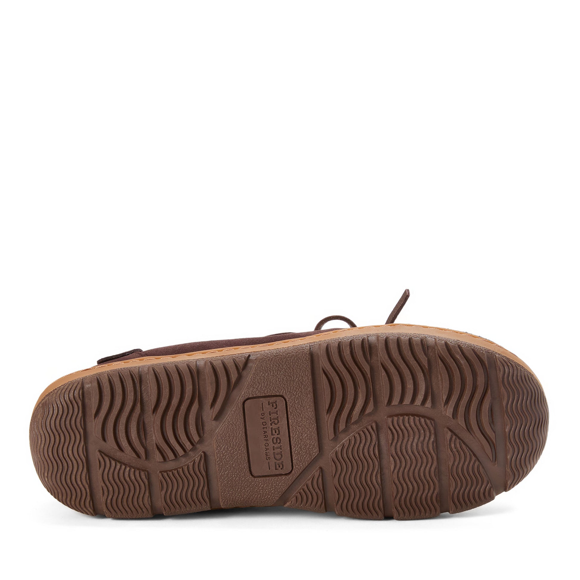 Men's Fireside by Dearfoams Forster Genuine Shearling Moc With Stitching | Dearfoams