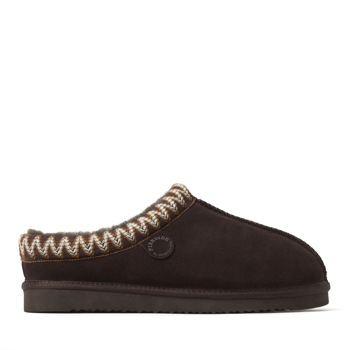Men's Fireside by Dearfoams Grafton Genuine Shearling Clog With Taping - Water Resistant | Dearfoams