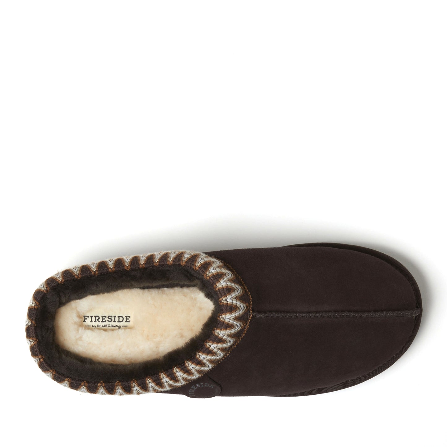 Men's Fireside by Dearfoams Grafton Genuine Shearling Clog With Taping - Water Resistant | Dearfoams