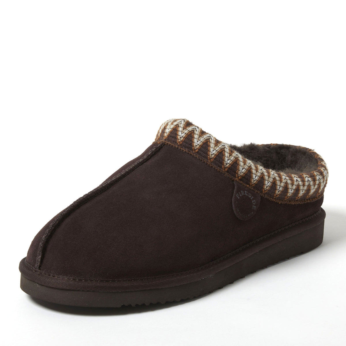 Men's Fireside by Dearfoams Grafton Genuine Shearling Clog With Taping - Water Resistant | Dearfoams