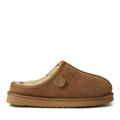 Men's Fireside by Dearfoams Grafton Genuine Shearling Clog Slipper with Woven Accent | Dearfoams