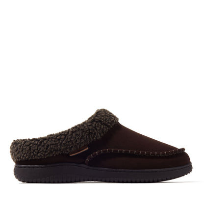 Men's Marshall Microsuede Moc Toe Clog With Berber Cuff | Dearfoams