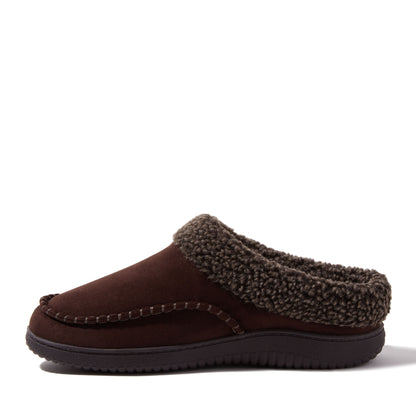 Men's Marshall Microsuede Moc Toe Clog With Berber Cuff | Dearfoams