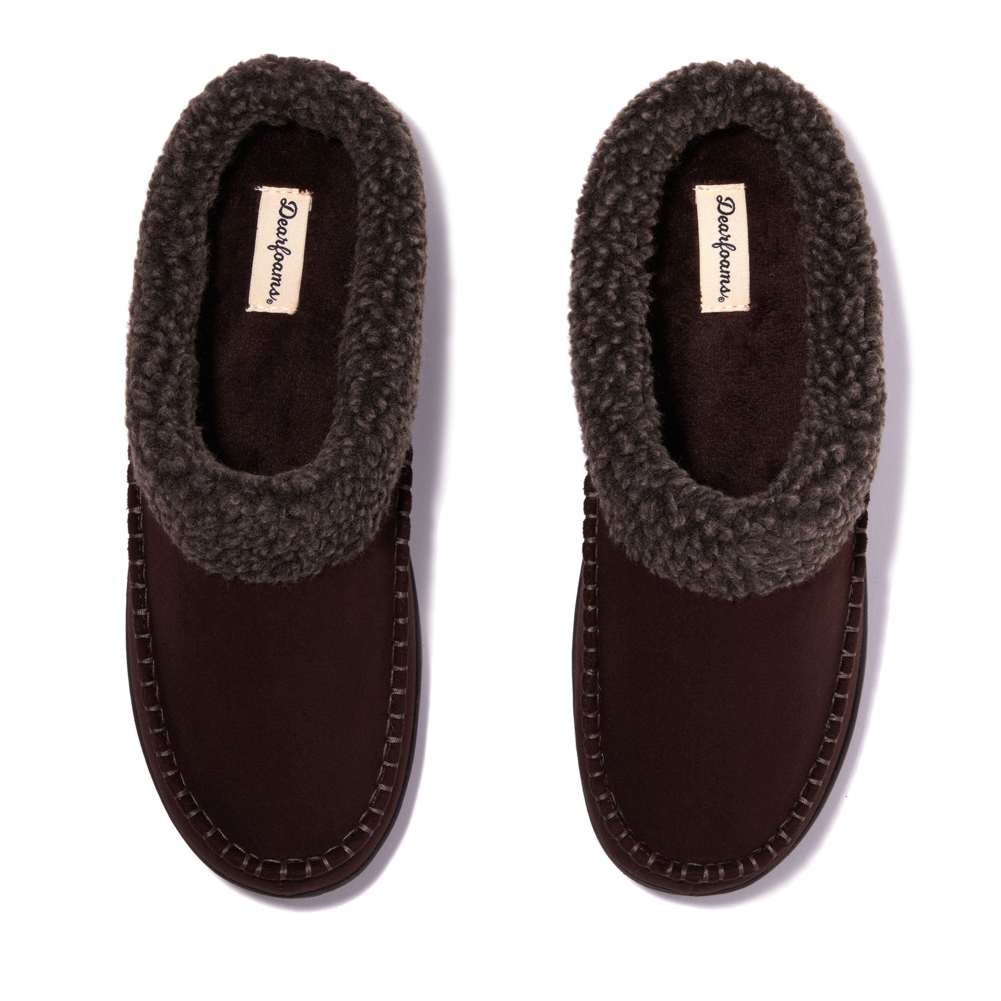 Men's Marshall Microsuede Moc Toe Clog With Berber Cuff | Dearfoams
