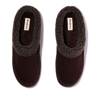 Men's Marshall Microsuede Moc Toe Clog With Berber Cuff | Dearfoams
