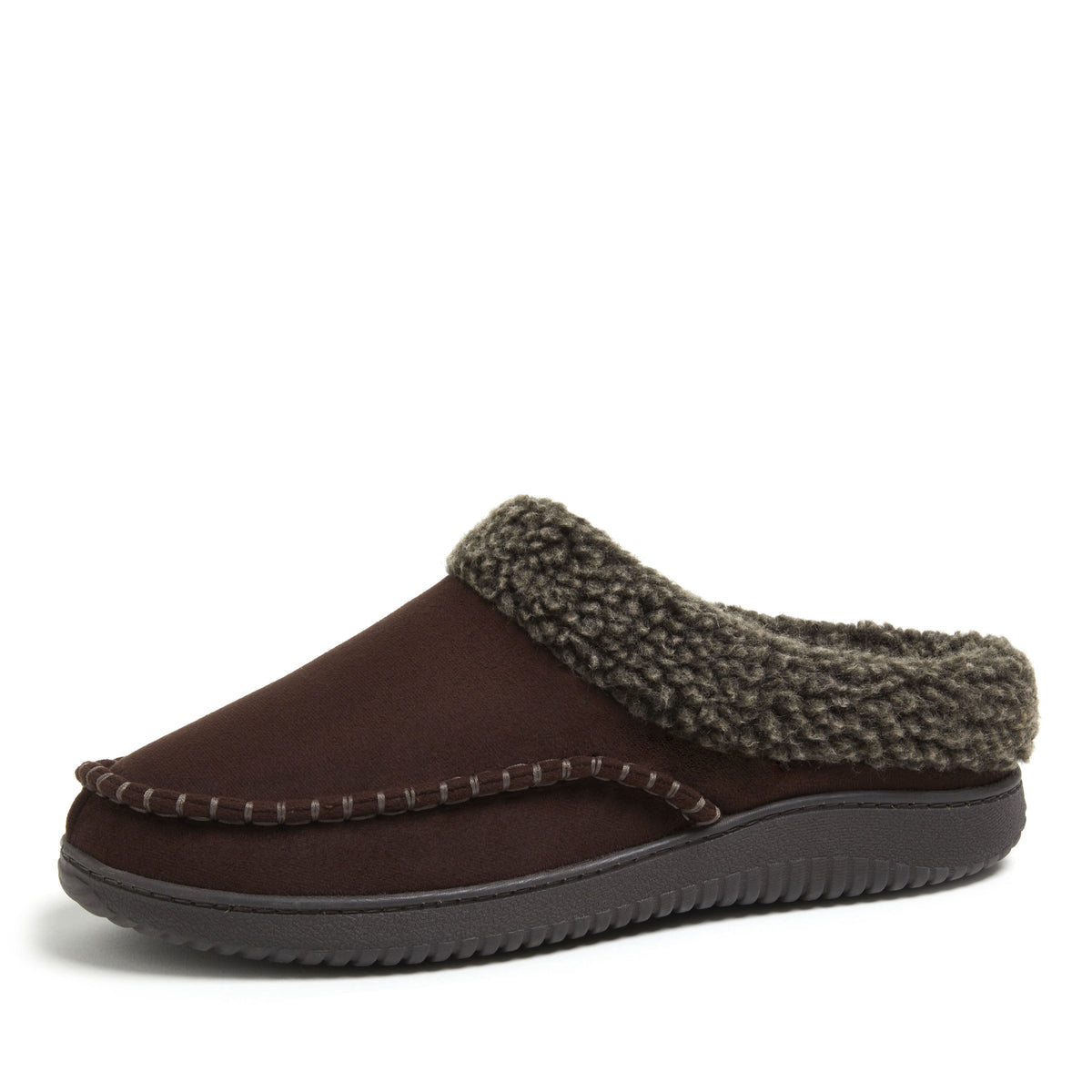 Men's Marshall Microsuede Moc Toe Clog With Berber Cuff | Dearfoams