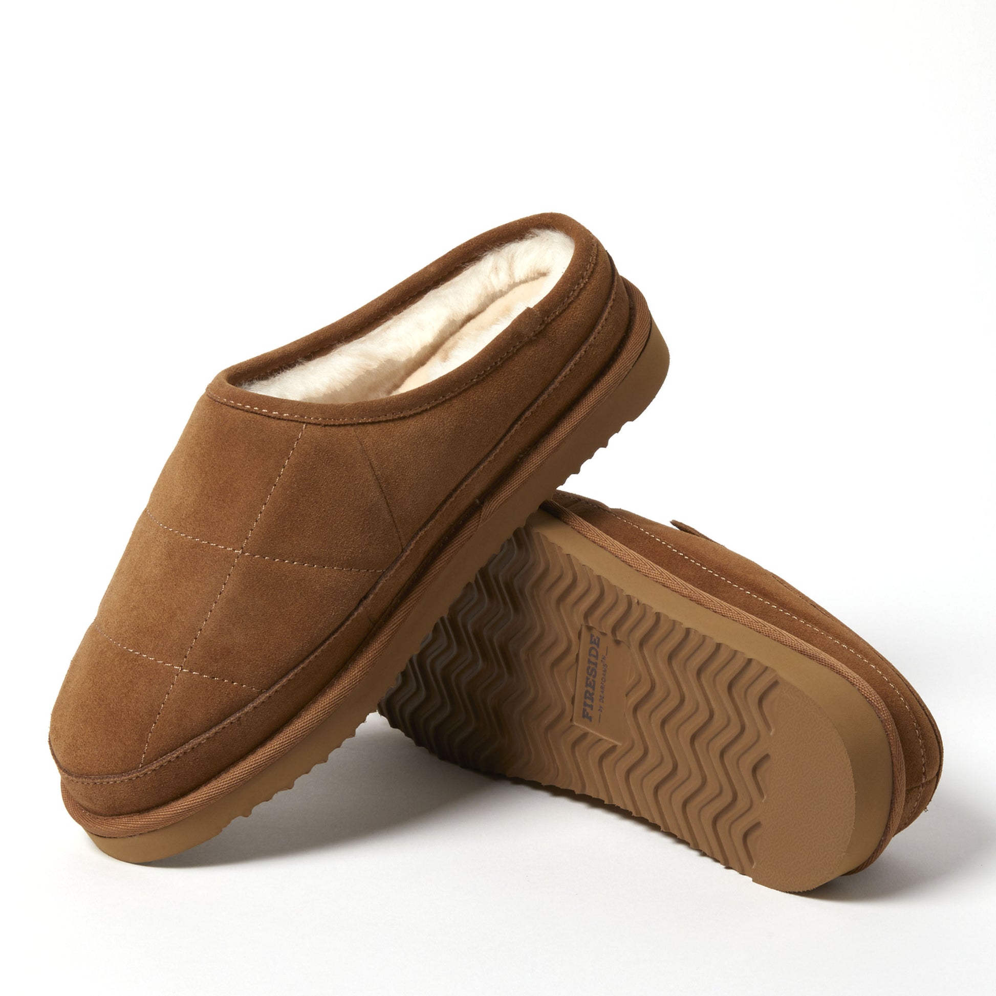 Men's Fireside by Dearfoams Grafton Quilted Genuine Shearling Clog | Dearfoams
