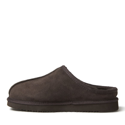 Men's Fireside by Dearfoams Grafton Genuine Shearling Clog Slipper with Woven Accent | Dearfoams