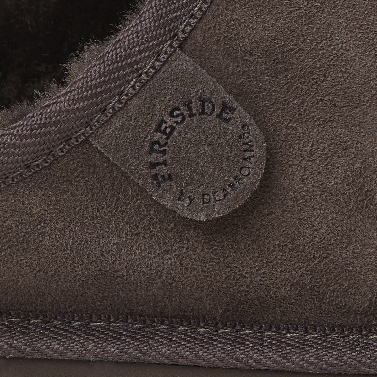 Men's Fireside by Dearfoams Grafton Genuine Shearling Clog Slipper with Woven Accent | Dearfoams