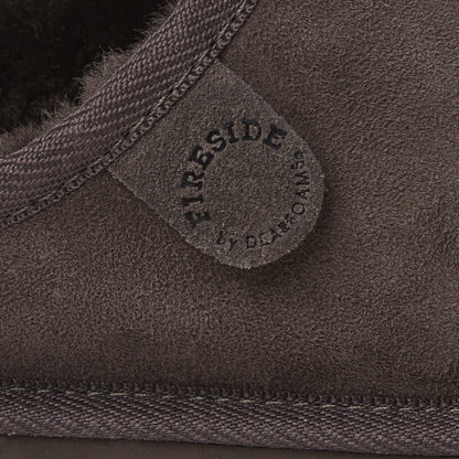 Men's Fireside by Dearfoams Grafton Genuine Shearling Clog Slipper with Woven Accent | Dearfoams
