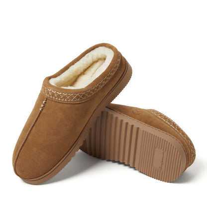 Men's Dean Genuine Suede Clog with Embroidery | Dearfoams